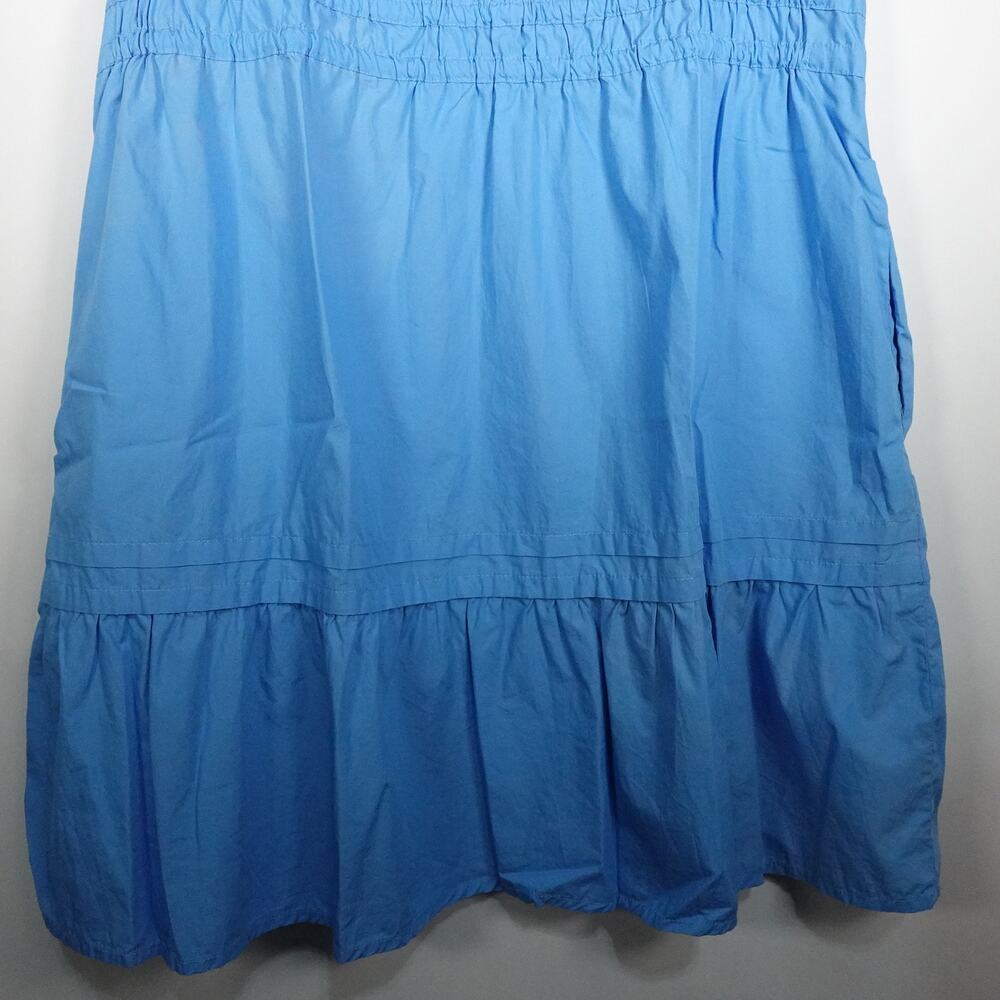 Quince Sz Large Organic Cotton Tiered Mini Dress Cornflower Blue 4034-19 - Picture 3 of 6